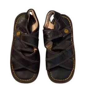 Dr. Martens Sz 13 Black Leather Childrens Sandals Open-Toe Made In England